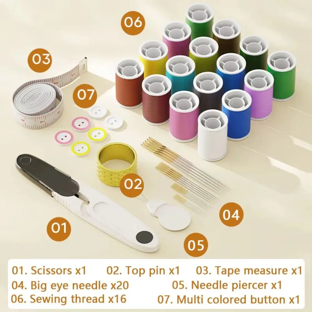 

New Portable Magnetic Sewing Box Set Double-layer Durable Magnetic Sewing Kit Practical Household Sewing Box Hand Sewing Tools