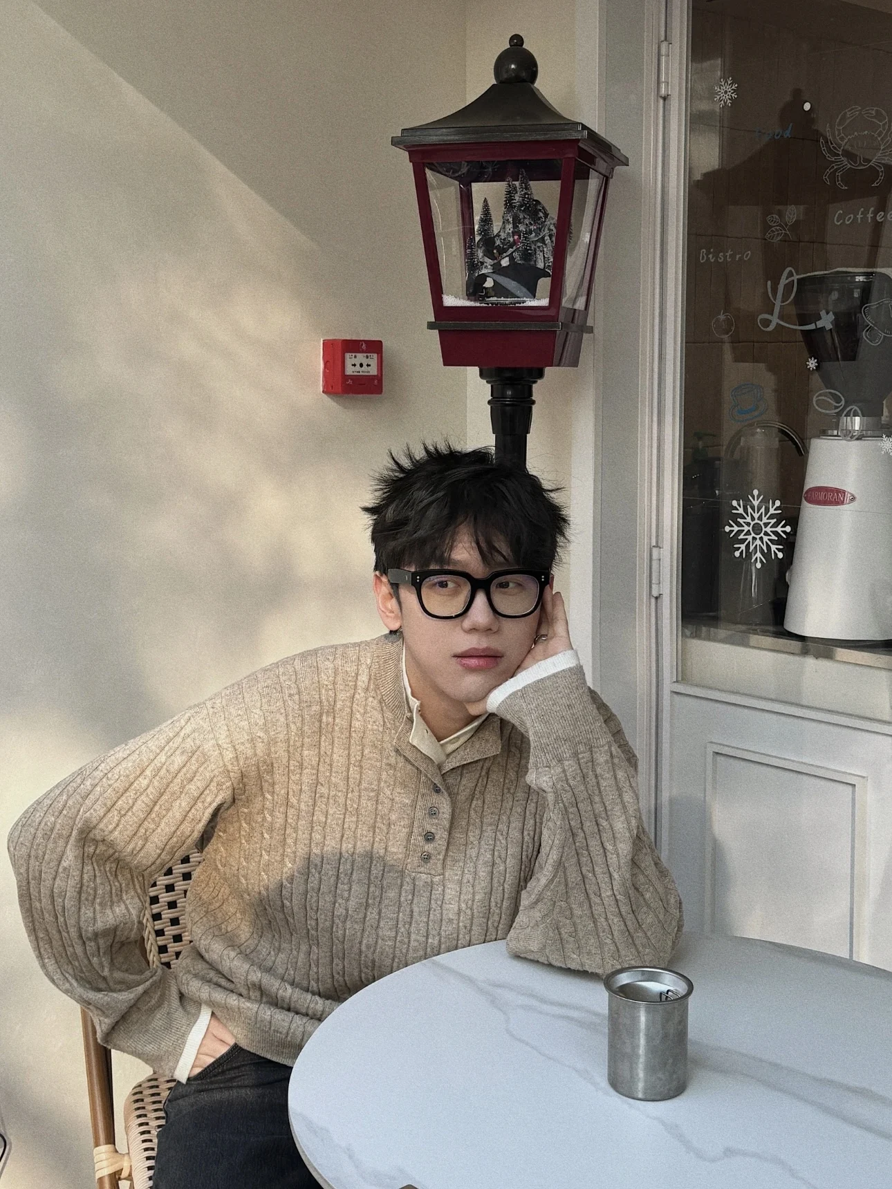 

Корейский вязаный витой повседневный трикотаж с воротником Генри, осень-зима, свободный крой, удобный свободный топ для ленивых