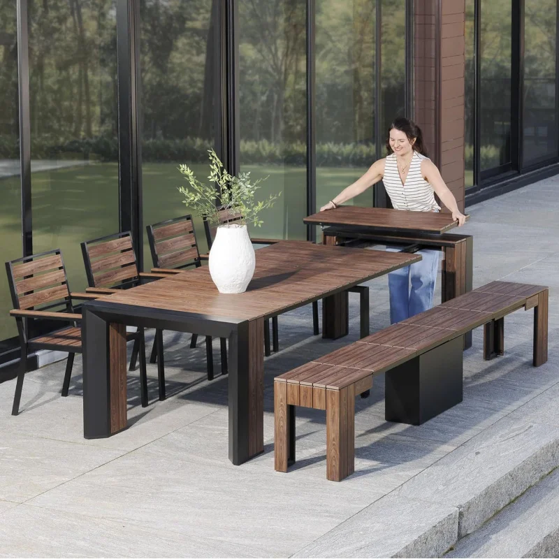 custom.2026 Conference Office Lounge Coffee Dinner Hotel Leisure Solid Wood Round Restaurant Expandable Dining Table