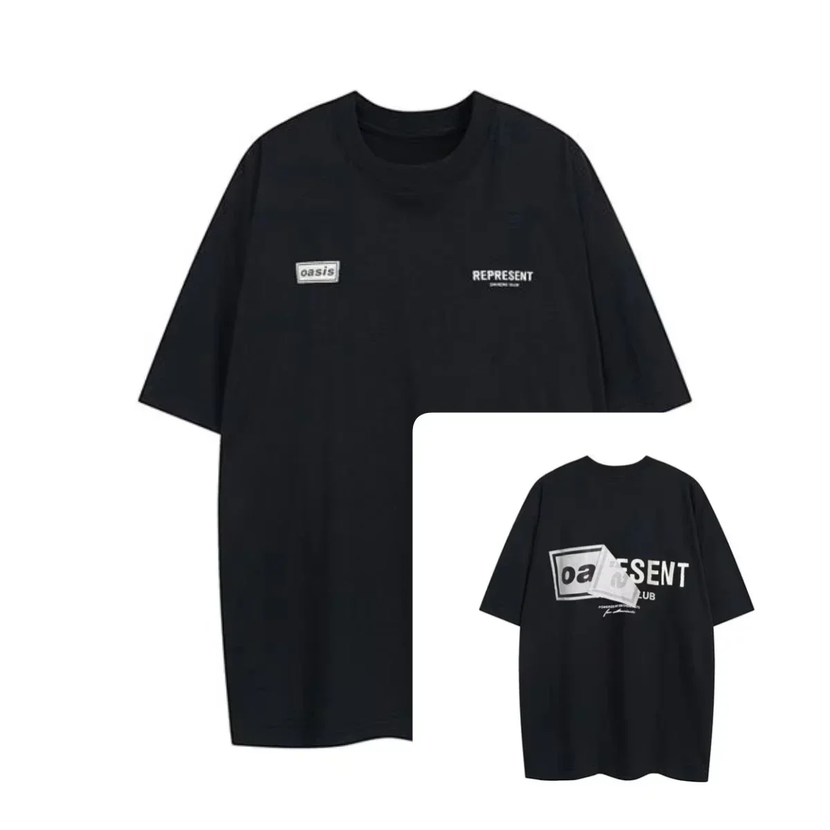 

2025 Summer American Trendy Brand RP Blue Lettered High-street Men's and Women's Short-sleeved Cotton T-shirts for Comfortable
