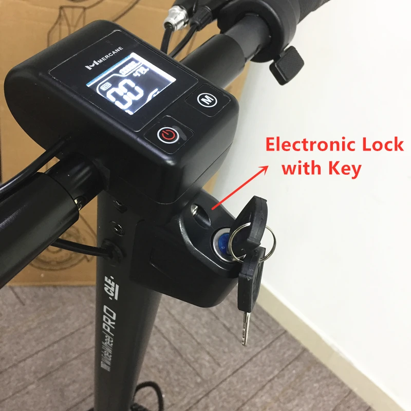 Original Mercane Wide Wheel PRO Electronic Lock  Electric Scooter  Skateboard Lock with Key Replacement