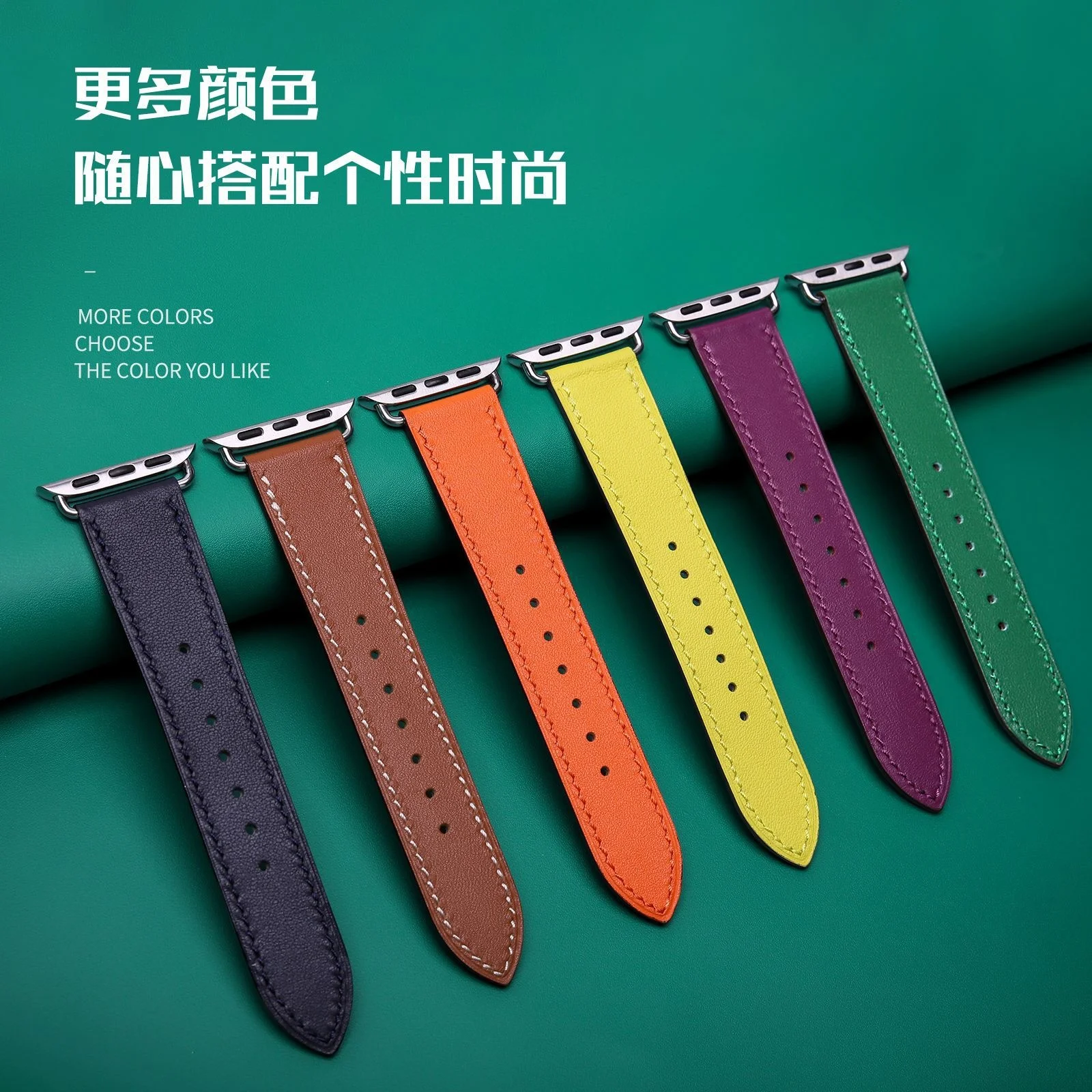 band for Apple 41 44 45 49mm Applewatch strap women's hand sewn iwatch 1-8 genuine leather strap ultra