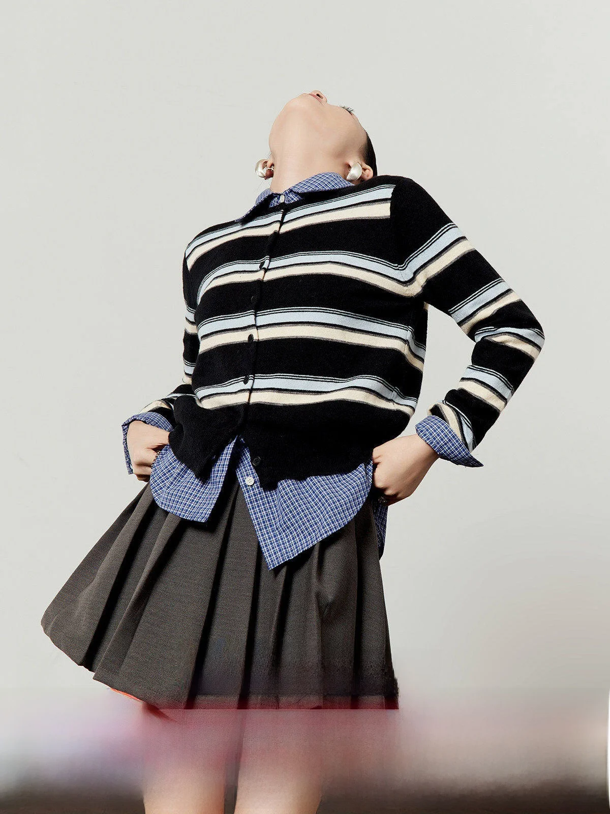 

Bla Slim Fit round Ne Knitted Sweater for Women Striped Color Blo Design Comfortable Breathable Long Sve Top