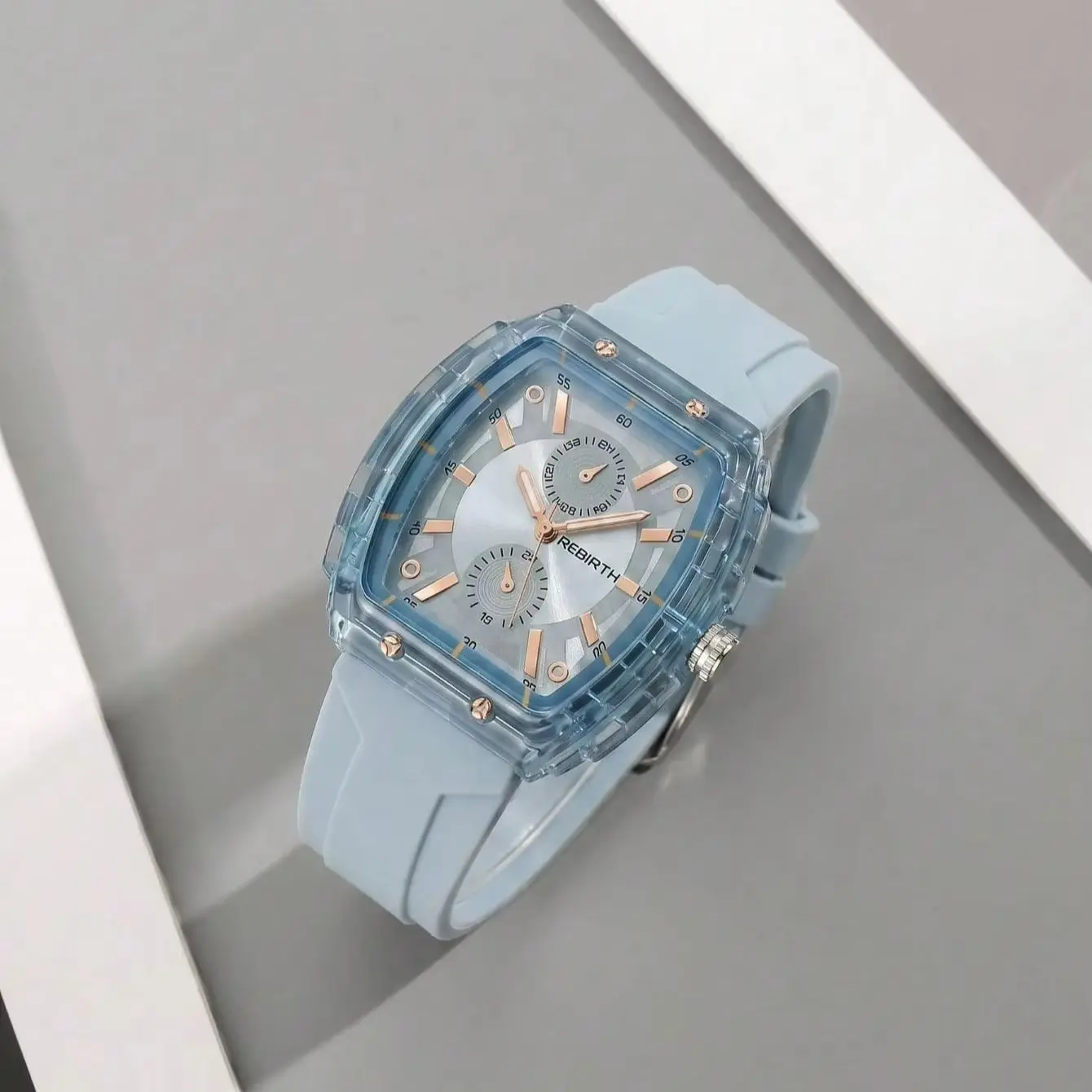 Macaron-Colored Barrel-Shaped Women's Watch