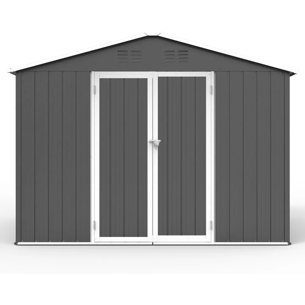 Imagem -03 - Armazenamento ao ar Livre Shed com Porta e Aberturas Metal Shed com Piso Garden Tool Storage 8x6 Pés