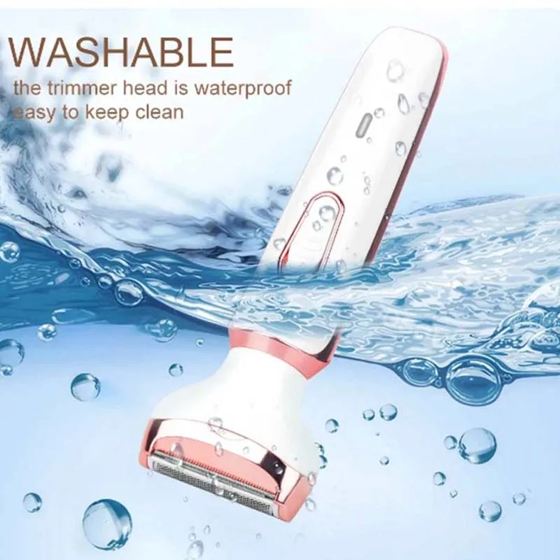 4In1 충전식 전기 면도기 제모기 여성용 얼굴 코 다리 겨드랑이 비키니 트리머 면도기 휴대용 무통 그루밍 키트