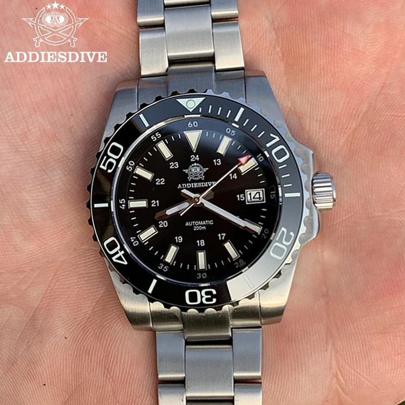 

ADDIESDIVE NEW AD2086 Automatic Mechanical Watch For Men Sapphire Glass Luminous Ceramic Bezel 20Bar Diving Watches reloj hombre