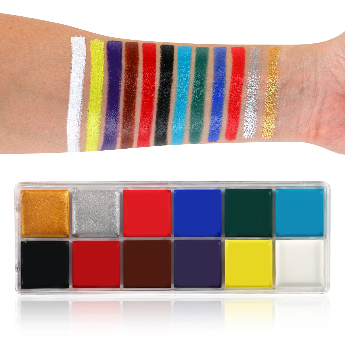 12 Color Face Paint Body Paint Oil Painting Facial Paint Professional Pigment Palette In Halloween Party Makeup image 4