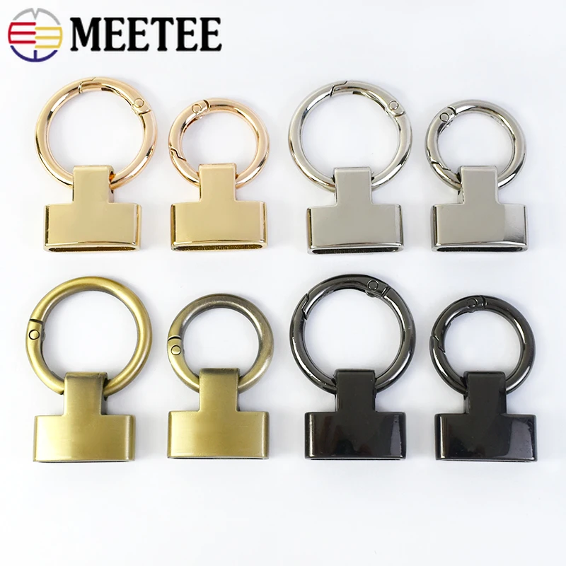 5/10/20Pcs 20/25mm Metal Ring Buckles Keychain Hook Bag Strap Connector Clasp Cord End Handbags DIY Sewing Hardware Accessories