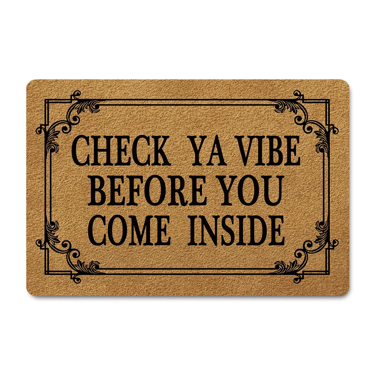 Check Ya Vibe Before You Come Inside Door Mats for Floor Rubber Backing Anti Doormats Mat Outdoor Entrance Rug Cushion Carpet