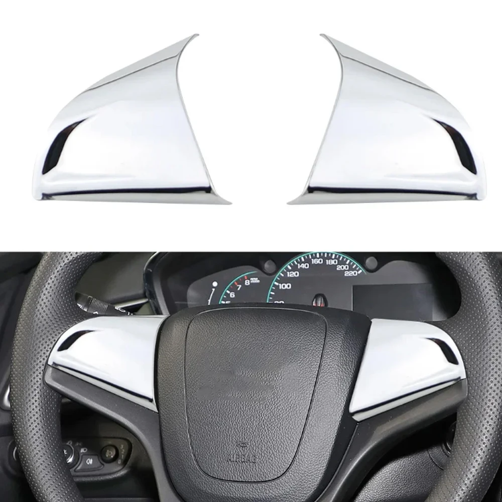 2Pcs/set ABS Car Steering Wheel Sequin Steering Wheel Decoration Cover Sticker for Chevrolet Trax Cruze 2013 2014 2015 2016