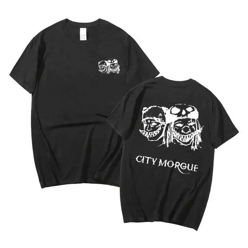 Rapper Men's Casual Cartoon Fun T-shirt Retro ZillaKami City Morgue Double-sided Printed T-shirt Men's Hip-hop Oversized T-shirt