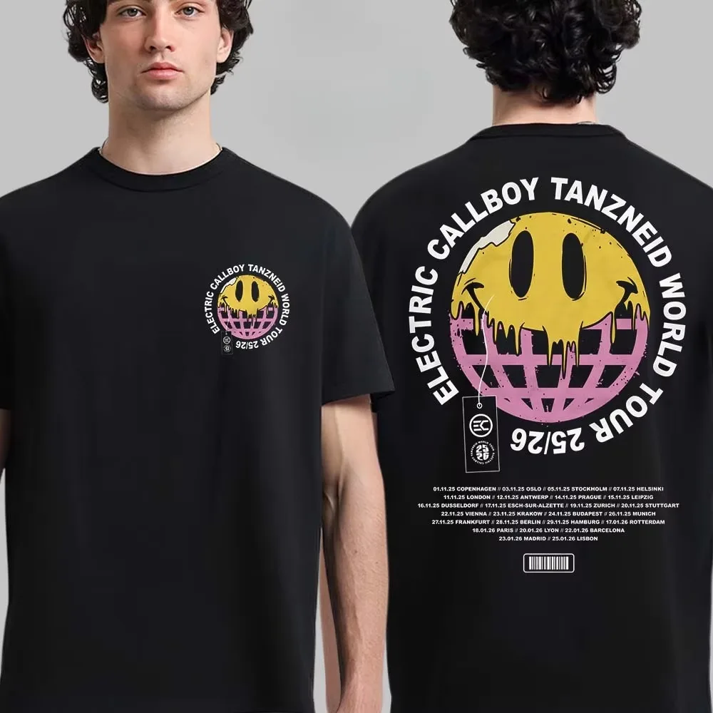 Electric Callboy Tanzneid Tour Globe Band Graphic T-Shirt Cotton Men Women Streetwear Tee