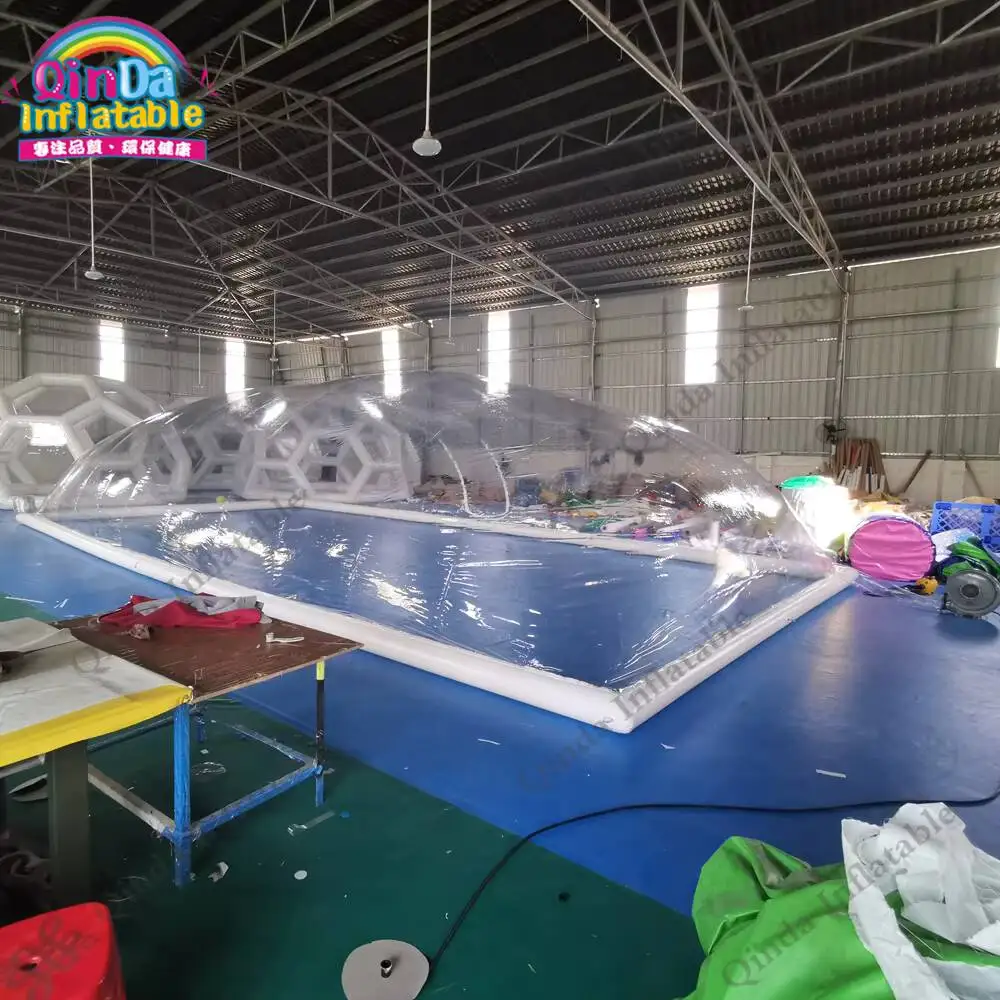 

7X4x3m Inflatable Bubble Tent For Swimming Pool Cover, Factory Price Inflatable Pool Cover Tent For Hotel