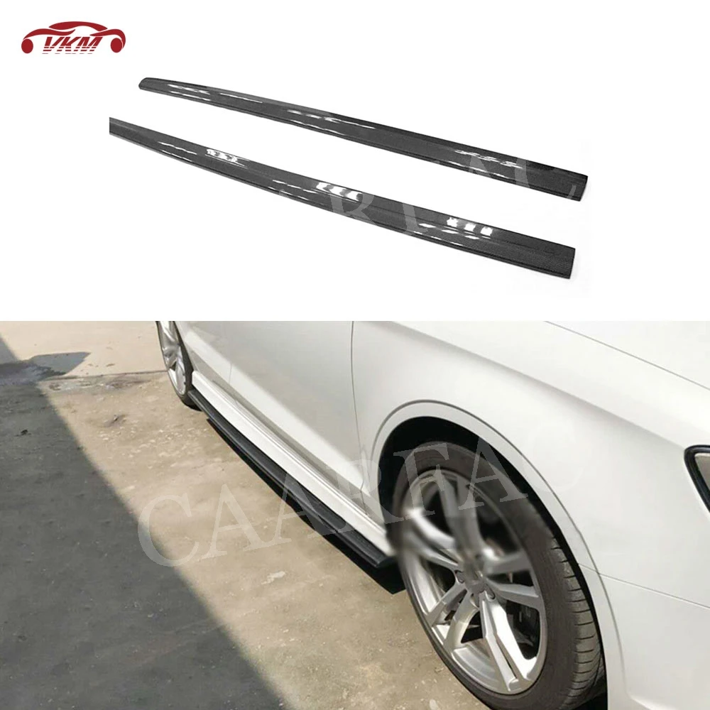 

Carbon Fiber / FRP Side Skirts Door Bumper Lip Aprons Cover for Audi A3 S3 RS3 4 door 2014 - 2018 Car Styling