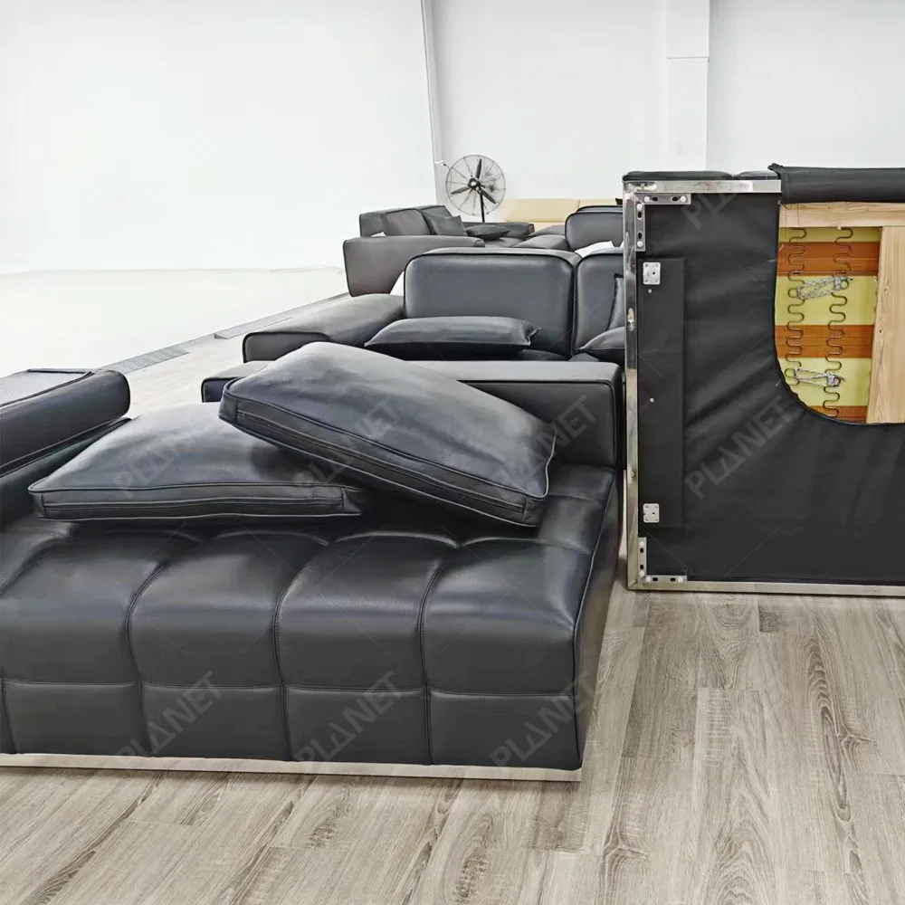 الولايات المتحدة الأمريكية في المخزون انخفاض الشحن الحديثة أريكة أثاث غرفة المعيشة الشمال أسود أبيض رمادي وحدات الاقسام أريكة أطقم أريكة #4