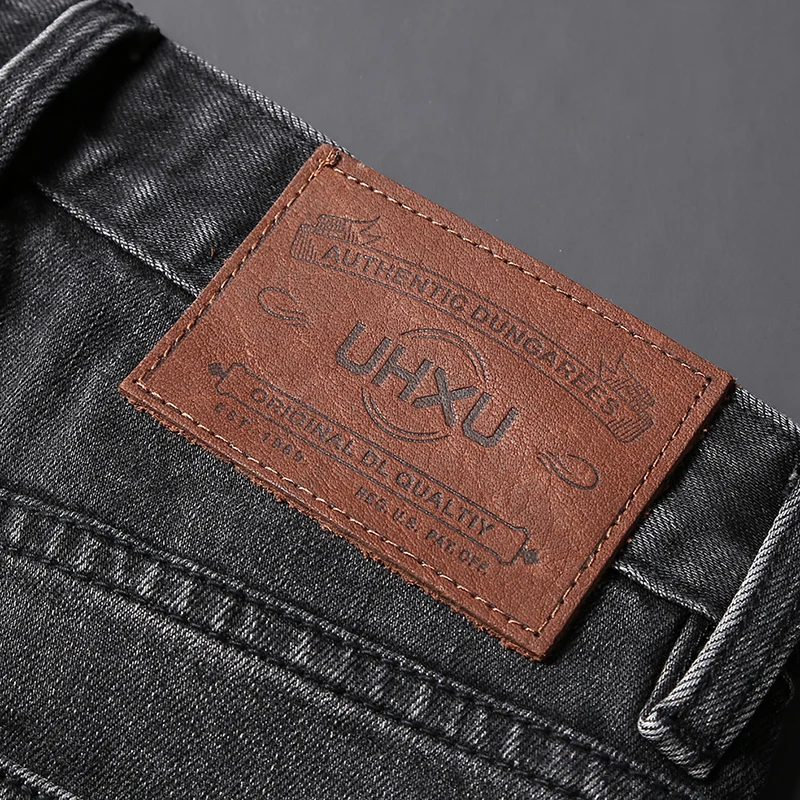 Street Fashion Men Jeans High Quality Retro Black Gray Elastic Slim Vintage Designer Jeans Men Korean Style Casual Denim Pants