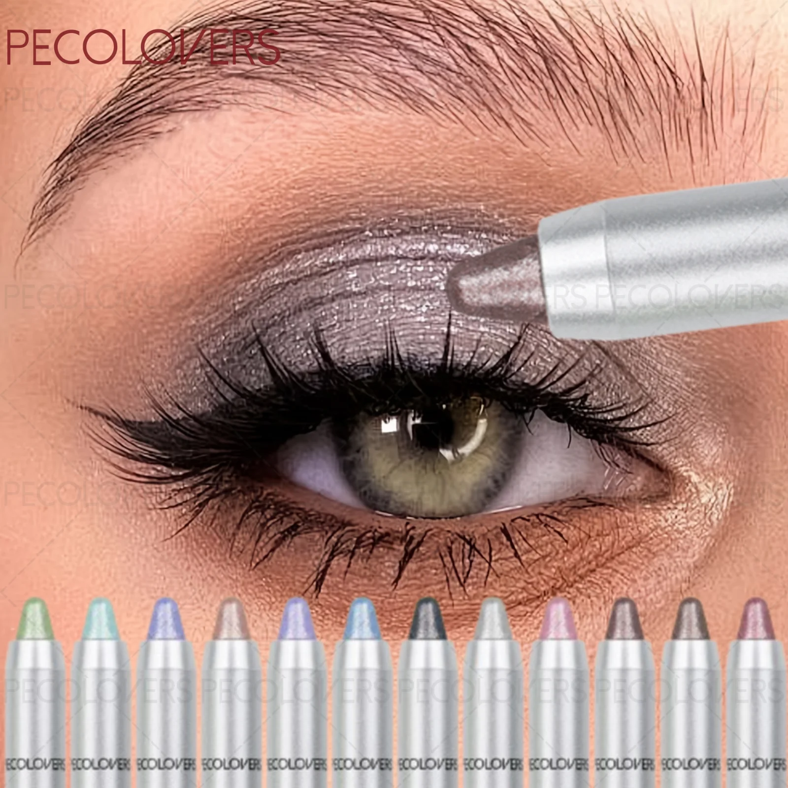 1PC Waterproof Pearlescent Eyeshadow Pencil - Smudge-proof Shimmery Shades, Brightening Eye Highlighter, Creamy Texture