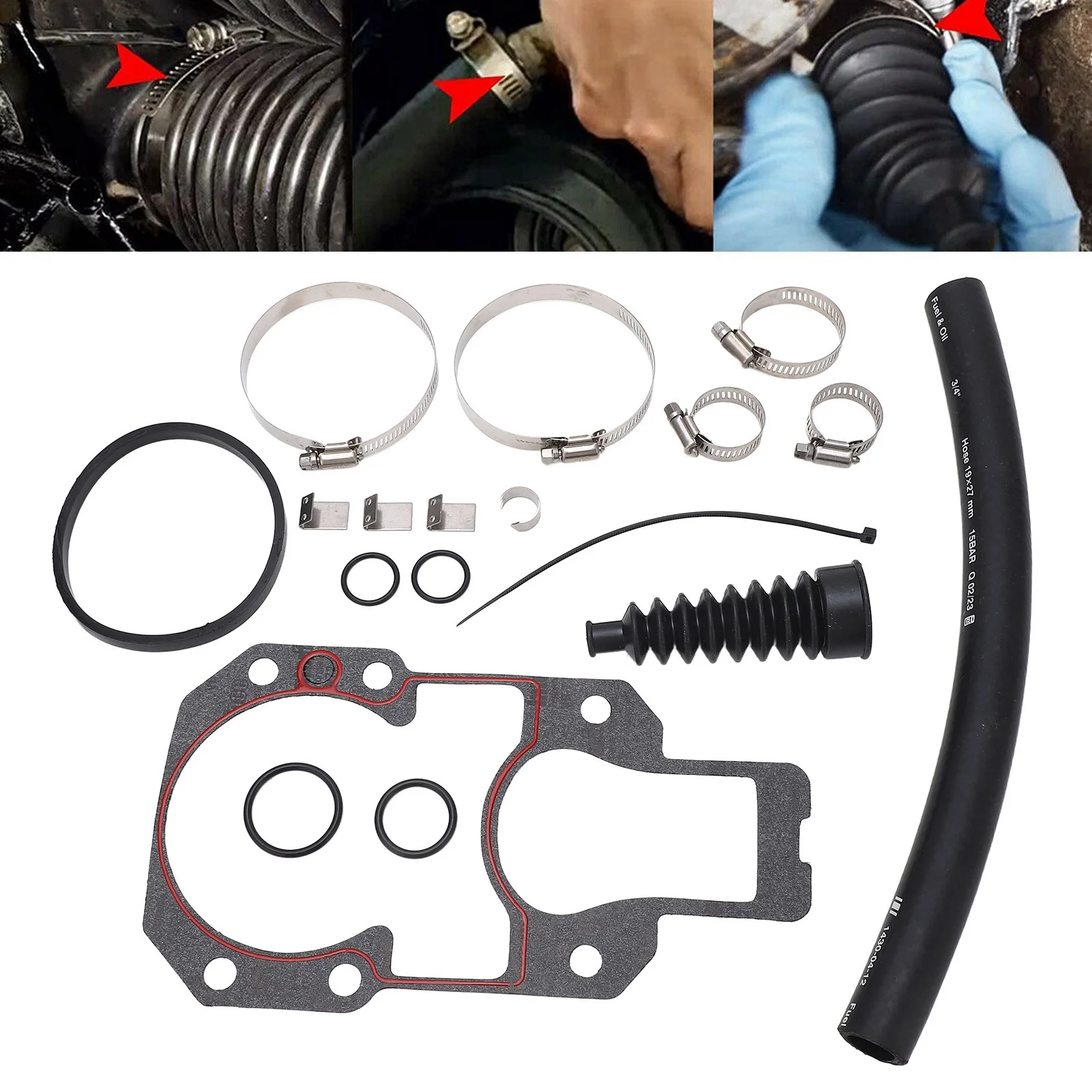 Outboard Transom Bellows Repair Reseal Kit 30‑803099T1 Replacement for MerCruiser Alpha One 1 Gen 2