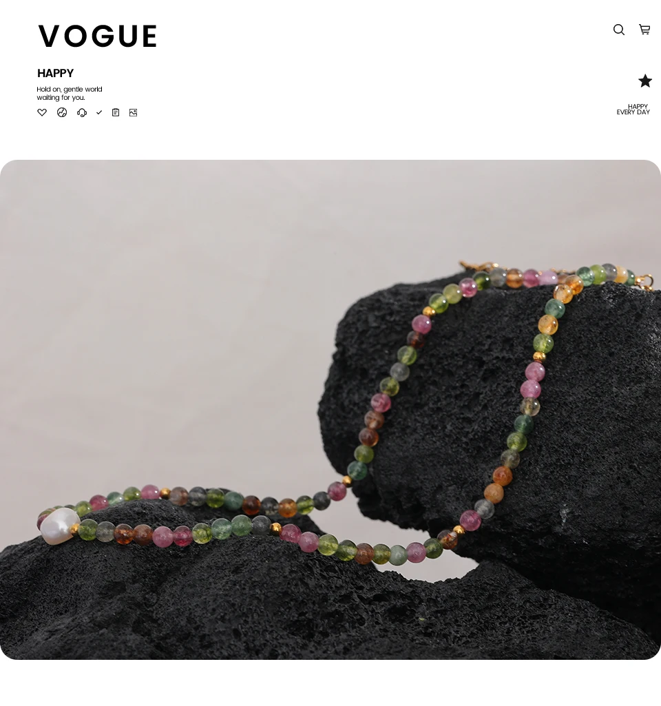 Yhpup Mehrfarbige natürliche Turmalin Stein Perle Halbedelstein Perlen Luxus Damen Halskette handgemachte Edelstahl Schmuck Geschenk – Detail 10