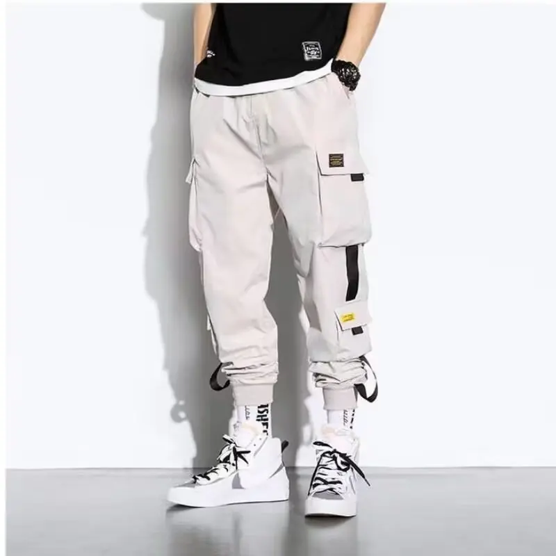 Spodnie męskie typu cargo spadochroniarza, modne, markowe, dresowe, funkcjonalne, wiosenno-letnie, uniwersalne, w stylu koreańskim, modne, codzienne, designerskie.