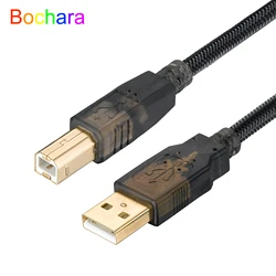 Bochara Nylon Braided USB 2.0 Printer Cable Type A to Type B M/M Foil+Braided Shielded Gold Plated 1.8m 3m 5m 7.5m