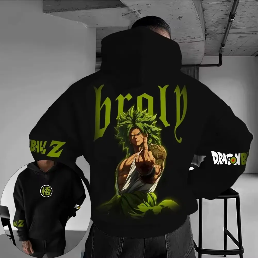

Толстовка с капюшоном Dragon Ball Z Broly, мужской пуловер с рисунком аниме, уличная одежда, повседневная модная куртка для косплея на весну и осень с капюшоном