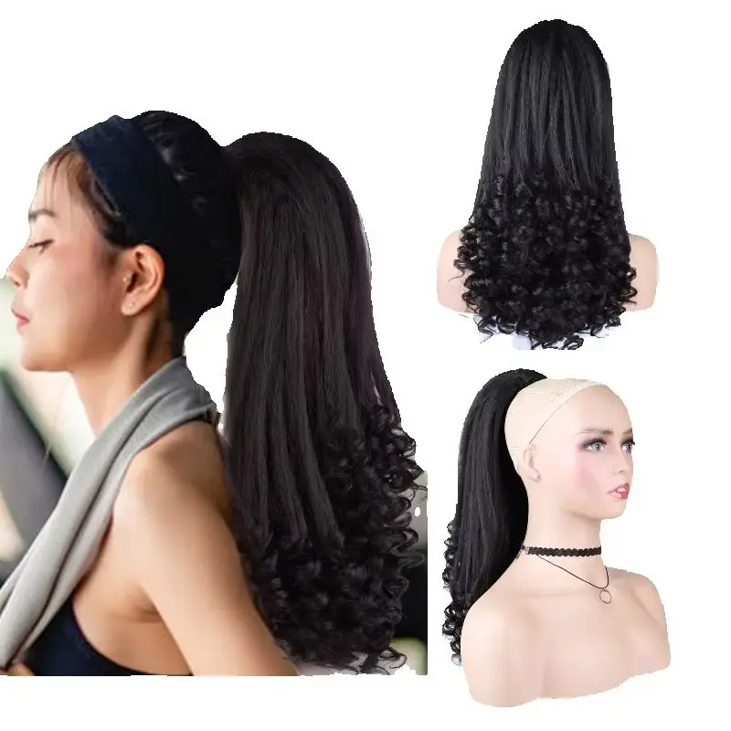 Blice Clips-In Hairpiece Tail Dancing Bouncy Curly Drawstring Ponytail Warp Kinky Straight Synthetic Hairpiece Hair Extensions