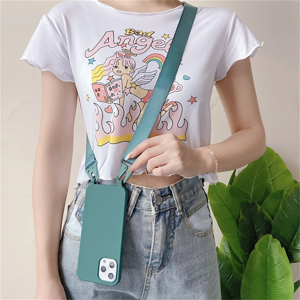 Umhängekette Lanyard Matt Silikonhülle für iPhone 18 Pro Max 17 16 15 14 11 12 13 XR X XS 8 Plus Stoßfeste Hülle – Detail 4