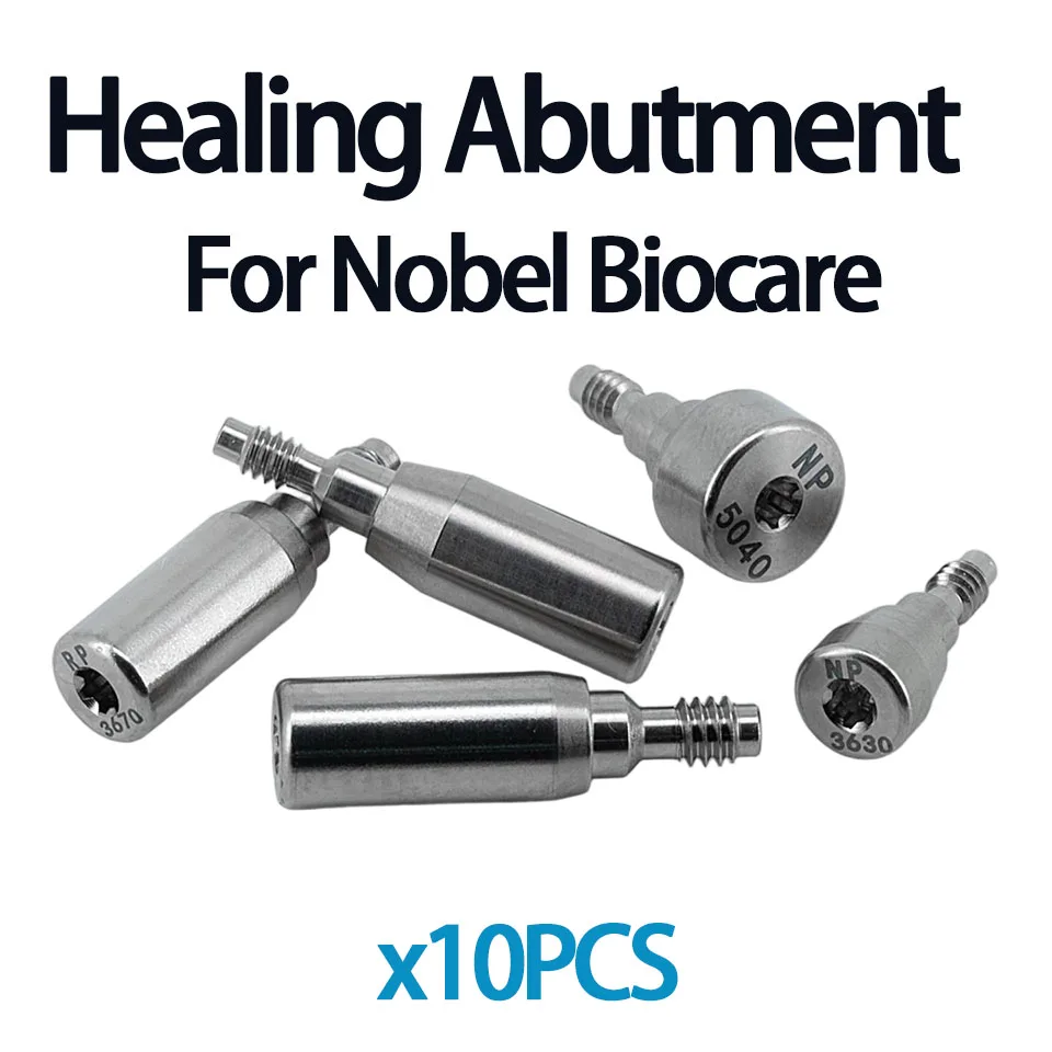 10Pcs Dental Implant Titanium Healing Abutment Fits Nobel CC Active System NP RP Cuff Height Gingival Former Screw Restorations