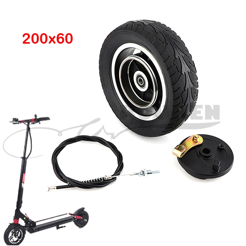 8 inch aluminum alloy wheels  200x60 Solid Tire Folding Scooter Motor Wheel Widening Explosion-proof Wear-resistant Tyre