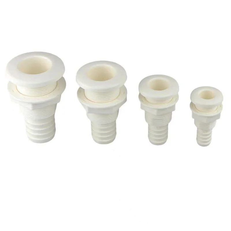 1 Piese ABS Plastic White Thru-Hull 5/8 in 3/4 in 1 in 1-1/4 in 1-1/2 in 2 in Boat Thru Hull Fitting