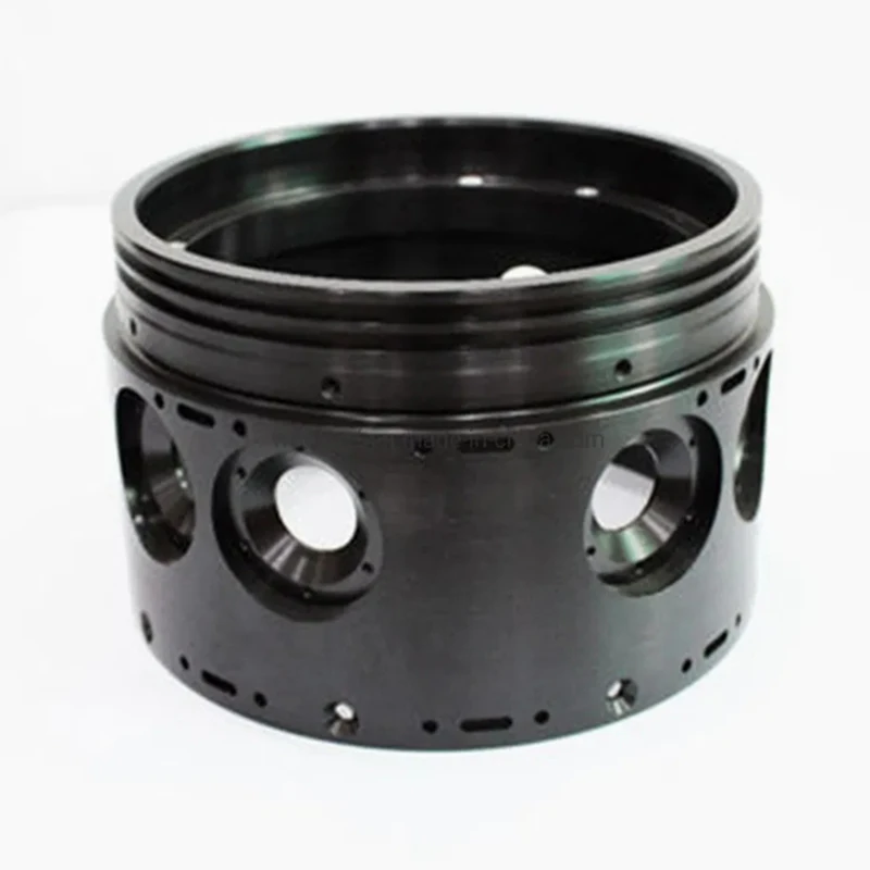 Custom CNC machined aluminum alloy black anodized engine piston cavity power conversion core components