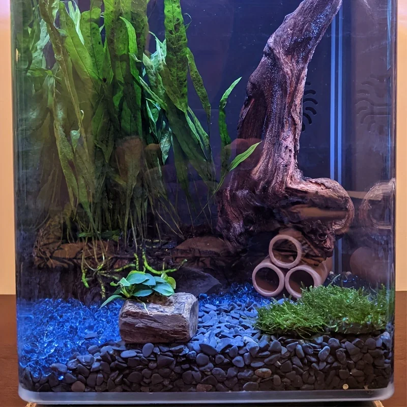 Aquarium Fischhöhle, Garnelen-Ornament, Tank-Habitat, Versteck, Schutzrohr, Lachs-DIY-Versteck, Keramik-Holzhöhlen, Pleco-Stämme – Detail 2