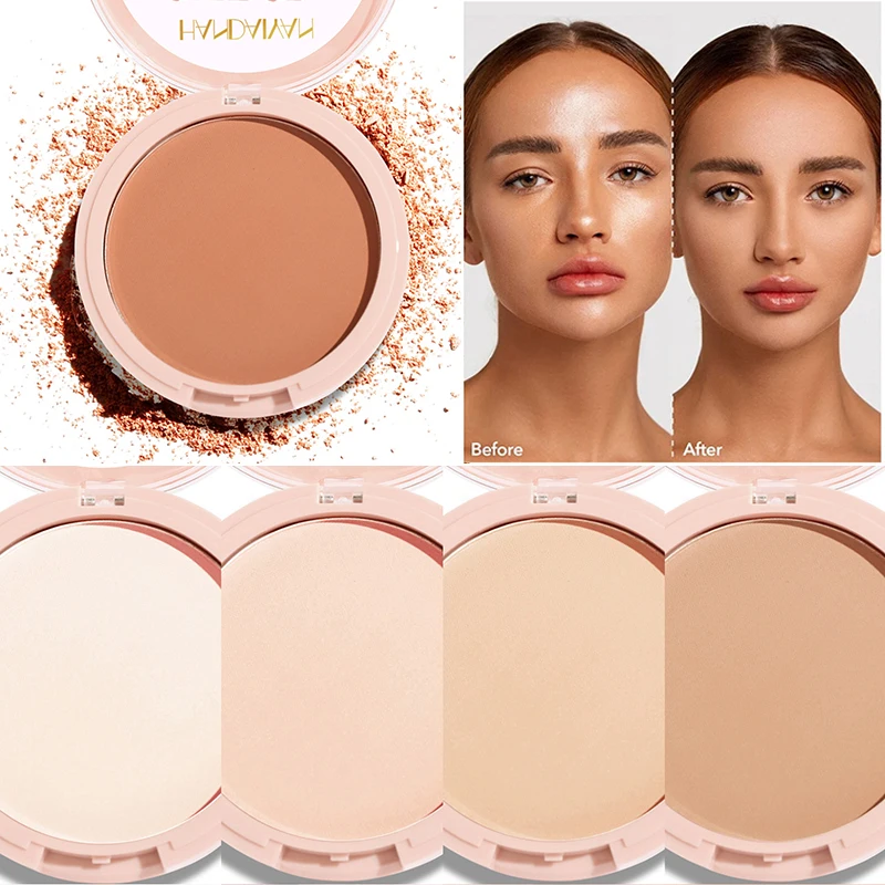 Lasting Oil Control Pressed Powder Bronzer Natural Brighten Waterproof Nude Setting Loose Translucent Powder Dupes Makeup Women