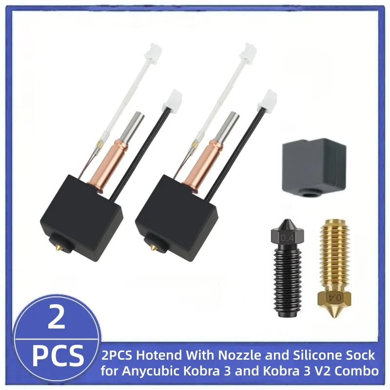

2PCS Kobra 3/Kobra 3 V2 Combo Hotend 3D Printer All Metal Extruder Hot End for Anycubic Kobra 3/Kobra 3 V2 Combo 3D Printers