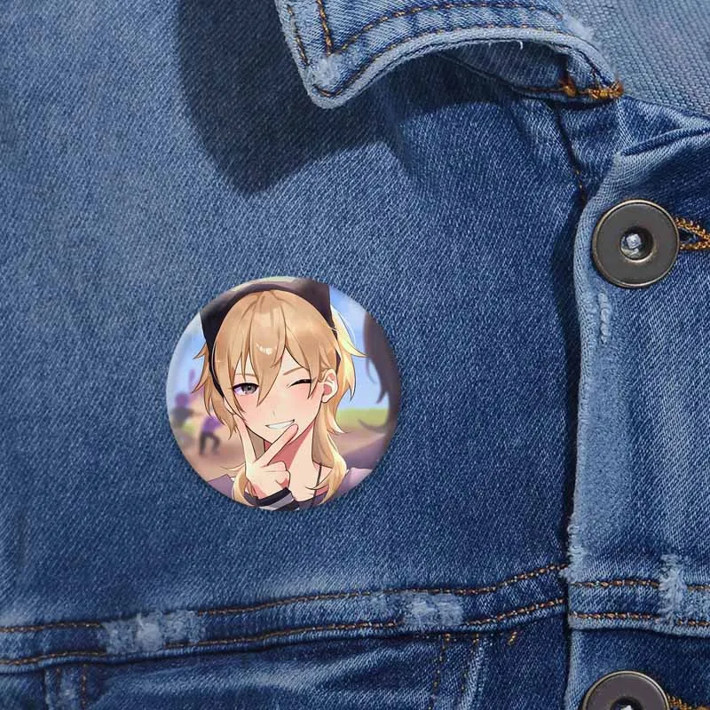 Cool Cartoon Character Hakaze Kaoru Enamel Pin DIY Clothing Backpack Round Brooch Cute Ensemble Stars Badge Gifts for Friends