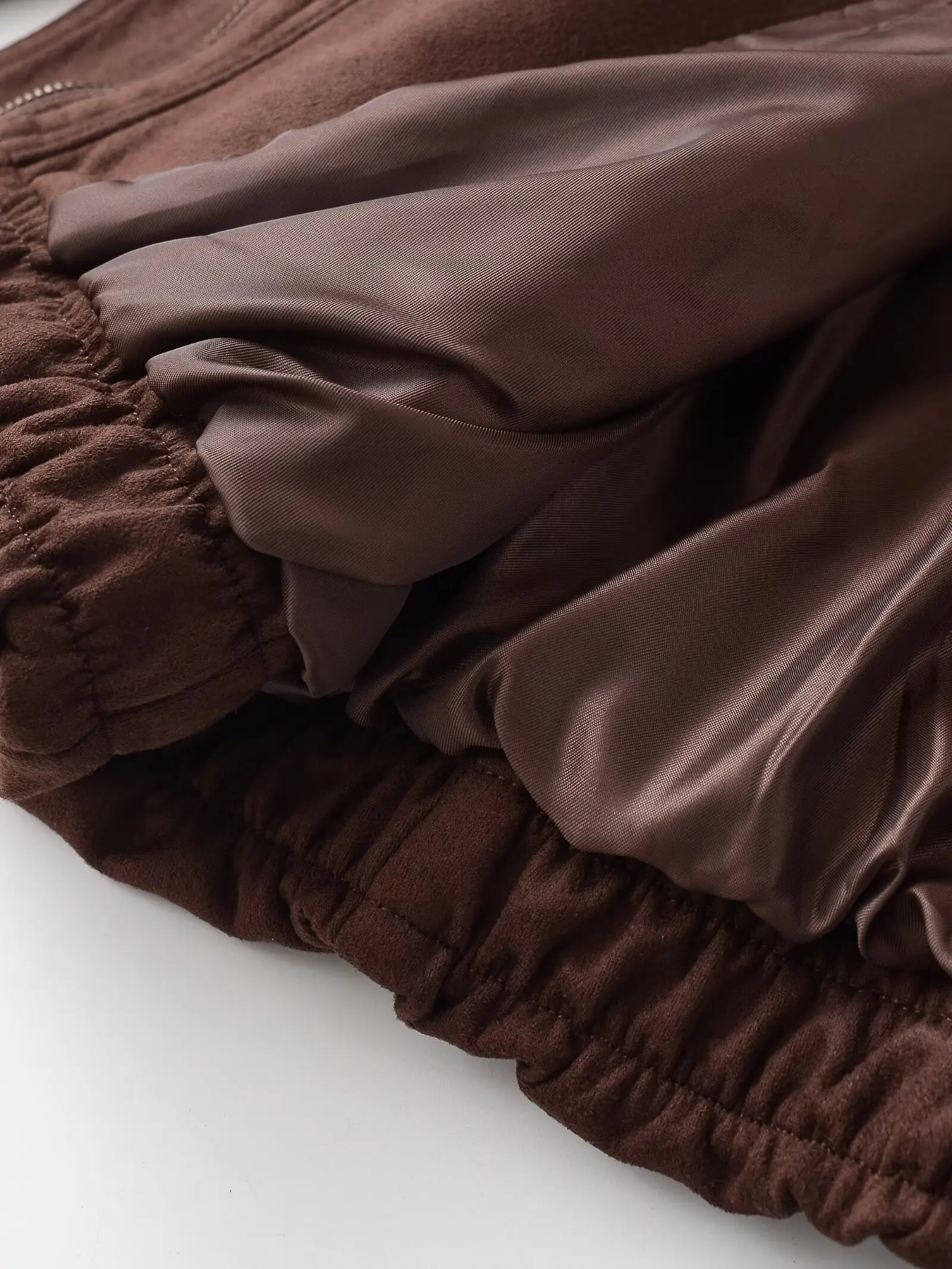 جيني آند ديف الأمريكية الرجعية موضة سترة نسائية الحد الأدنى من جلد الغزال Bomber سترة المرأة بلايز سترة نسائية ملابس امرأة