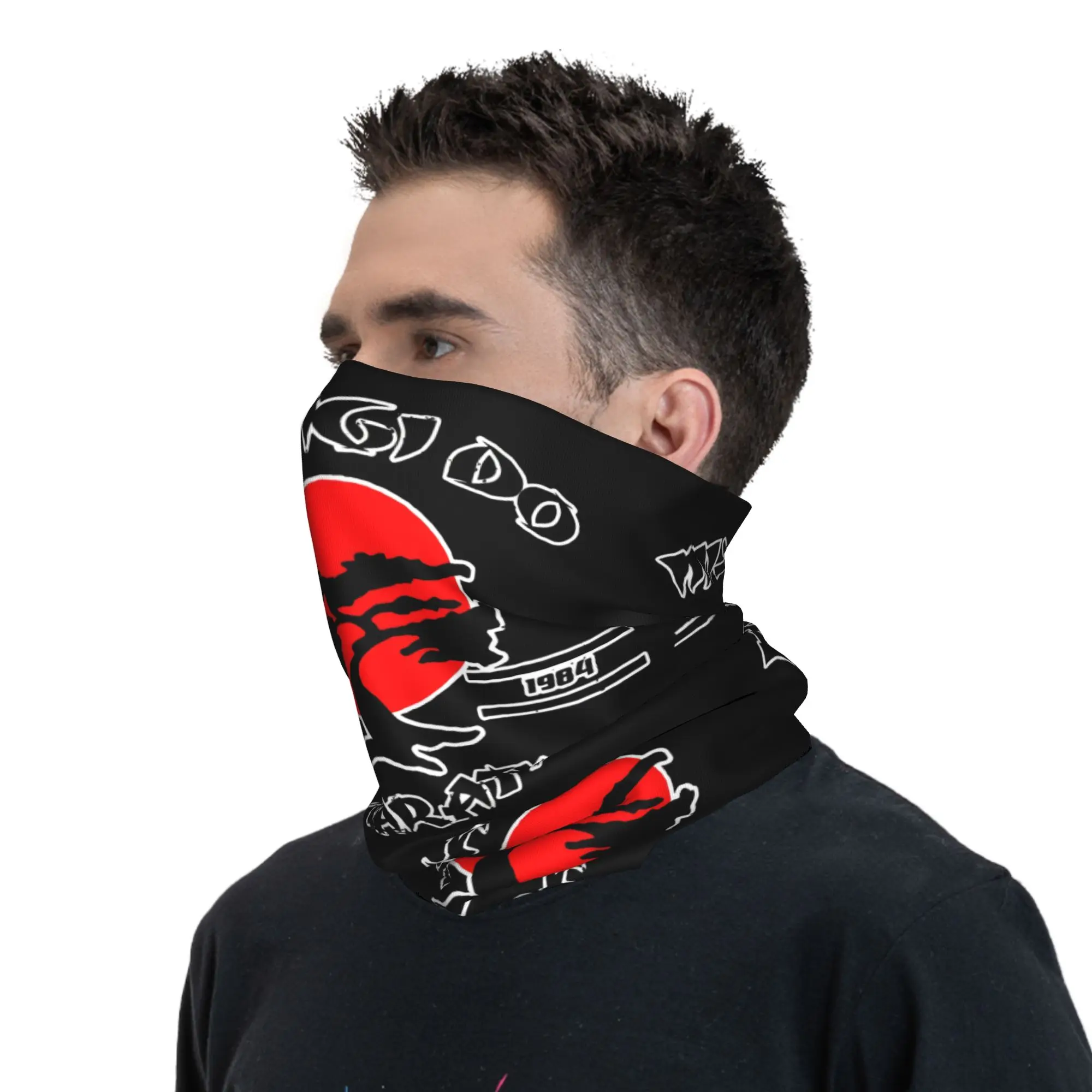 Custom K-Karates Retro Japanese Program Cartoons Neck Gaiter Men Women Windproof Winter  Bandana Scarf for Ski - view 6
