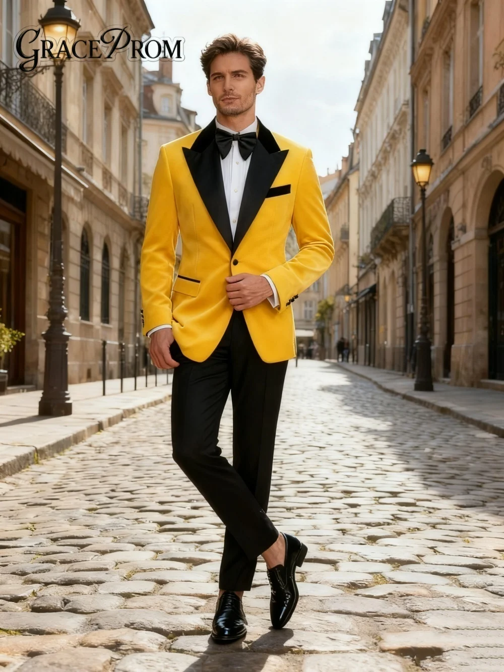 

Elegant Notched Lapel Men's Suit Set For Wedding Timeless Velvet Business 2PCS Men's Suit Set Including Jacket Pants Customized