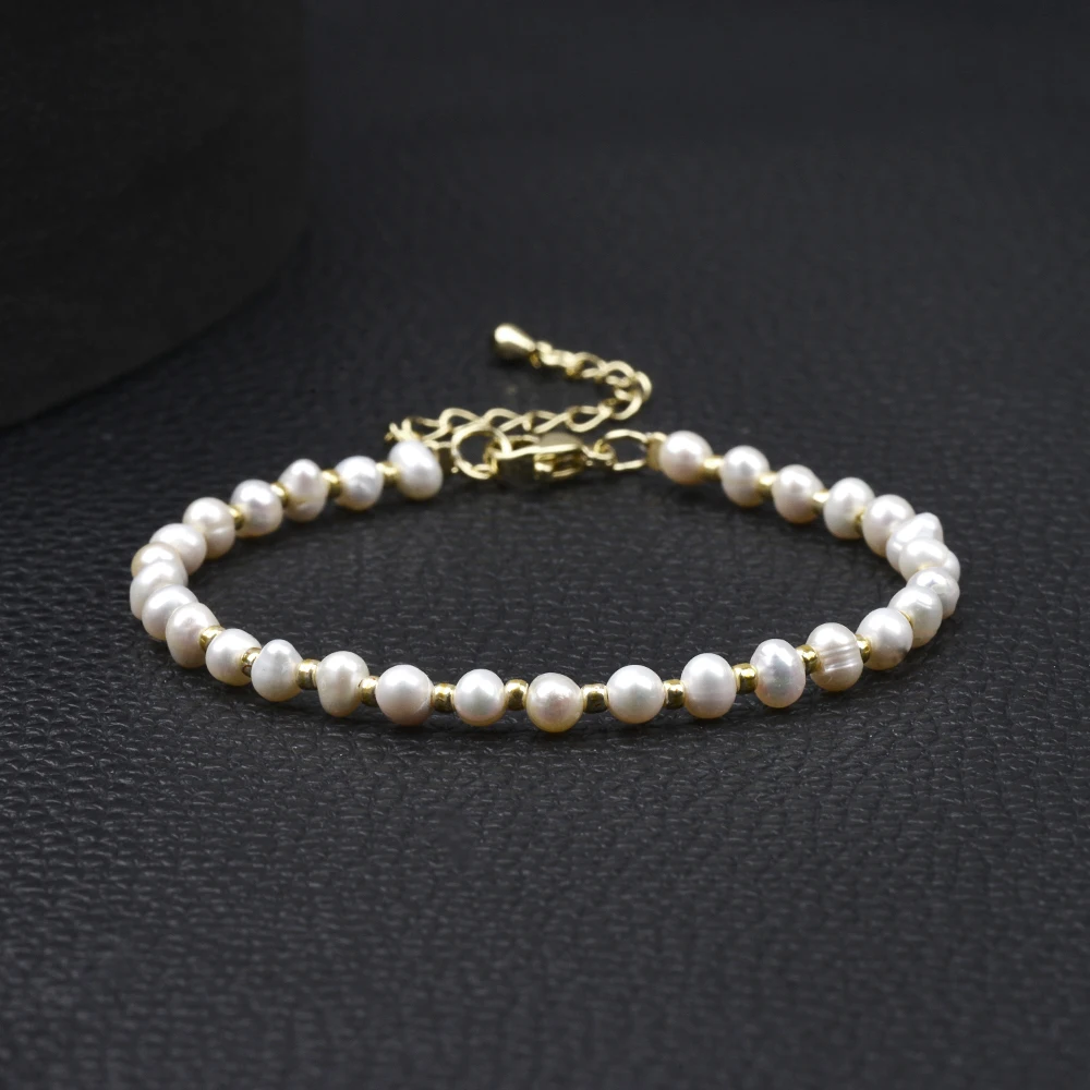 

Wholesale 3-4MM Freshwater Pearl and Seed Beads Bracelet Handmade Bracelet For Women Girl Birthday Valentine's Day Jewelry Gift