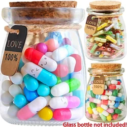 500/100pcs Message Capsule In Bottle Transparent Letter Love Pill Emoticon Smile Pills With Roll Paper Wedding Valentine's Gift