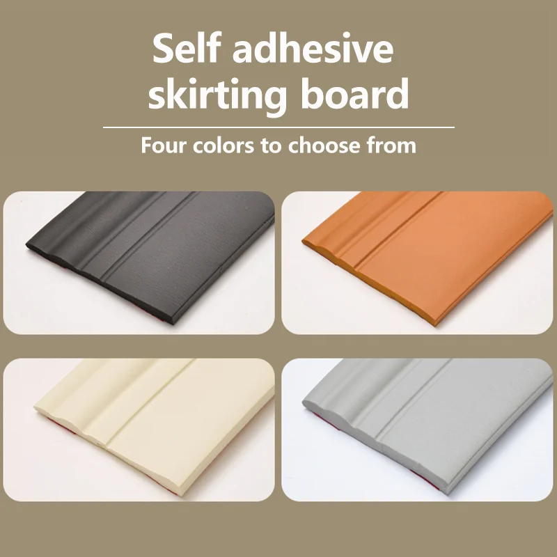 1 Roll of 6m Self-Adhesive Skirting Board Decorative Sticker, with Built-In Adhesive for Multi Scene Wall Decoration.