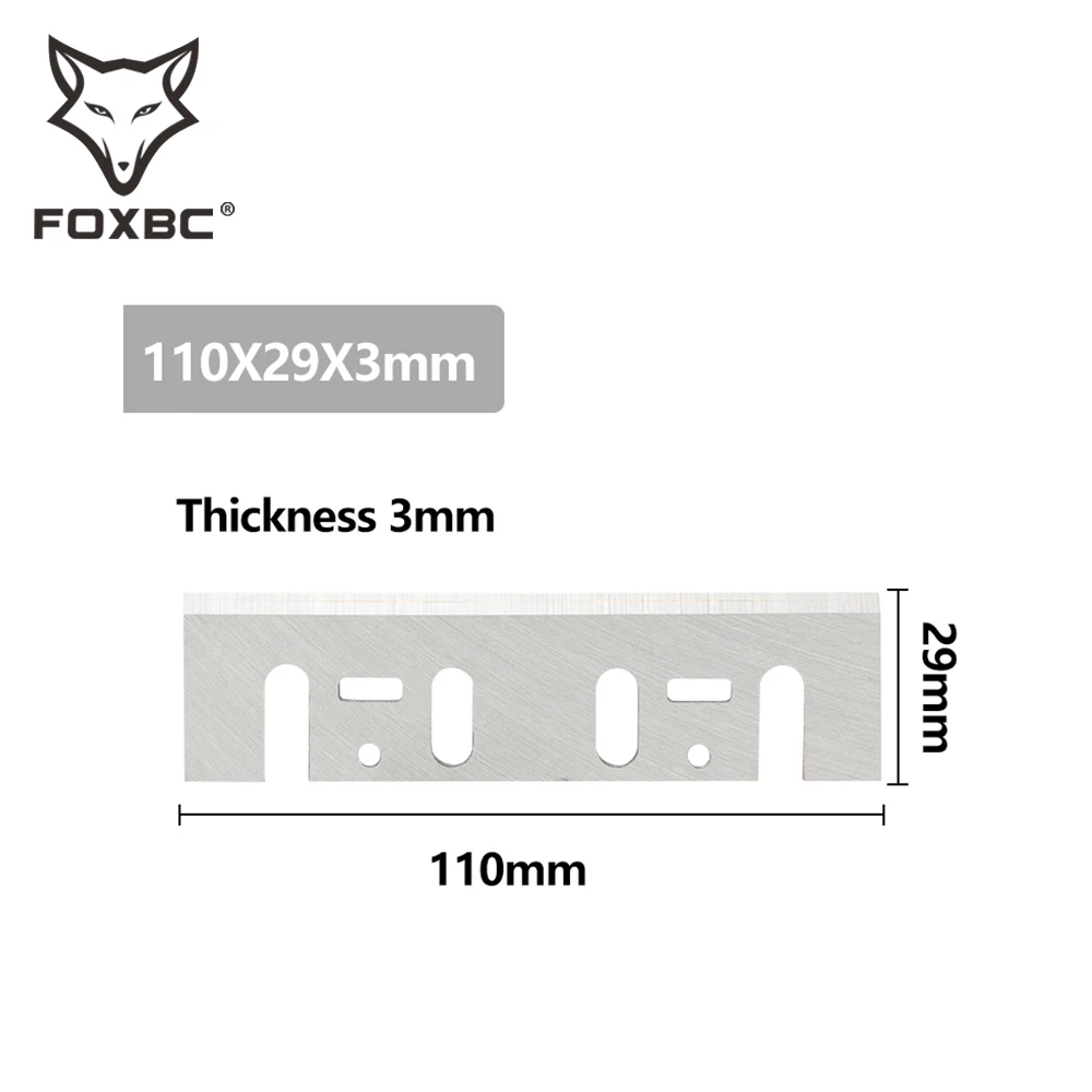 Lama per pialla FOXBC 110mm HSS per Makita 1911B 1912B 1002BA, Enkor, Interskol, Extol 8893403A, utensile elettrico per pialla 110x29x3mm 2 pezzi