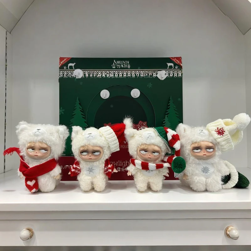 عيد الميلاد الحد بلا أكمام Grumpipi Snowlight Tale سلسلة صندوق أعمى الفينيل أنيمي الشكل الدمى صندوق غامض قلادة الأبيض Grumpipi