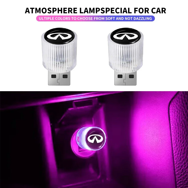 المحمولة سيارة USB المحيطة ضوء صغير LED مصابيح جو الزخرفية لإنفينيتي Q70L QX50 Q50 QX30 QX60 QX80 Q60 Q30 QX70 #1