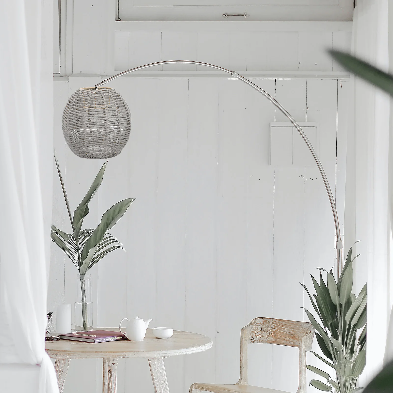 

Rattan Woven Lampshade Elegant Pendant Cover Soft Light Vintage Chandelier Shade Durable Ceiling Lamp Simulated Rattan Home