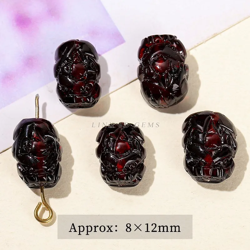 الدم الطبيعي الأحمر العنبر Pixiu حبة مع ثقب ، الثروة تميمة فاصل ، حبة لصنع المجوهرات ، قلادة DIY بها بنفسك ، سوار الملحقات ، 1 قطعة