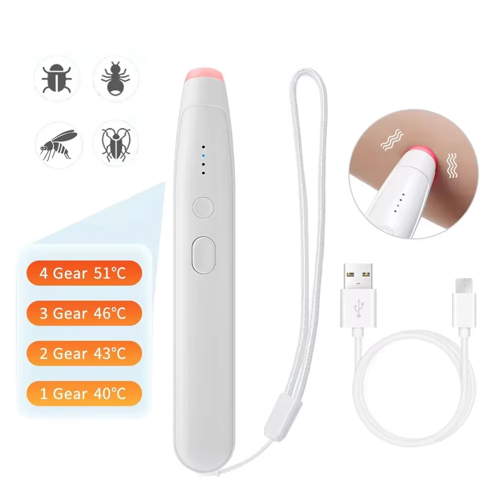

Mosquito Insect Bite Relieve Itching Pen Heating Vibration Chemical-Free Skin Massage Outdoor Camping Anti-Itch Tool Rechargable