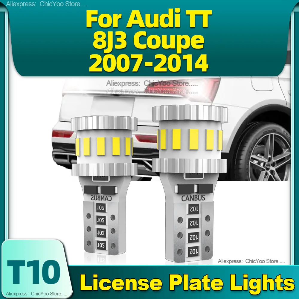 

Bright T10 W5W LED Bulbs Canbus 12V 6000K License Plate Lights For Audi TT 8J3 Coupe 2007 2008 2009 2010 2011 2012 2013 2014